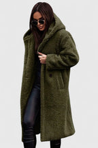 Women's Coat | Teddy Fleece & Oversized Cocoon | Extra Long