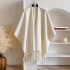 Women's Poncho | Double-Sided Reversible Cashmere Blend