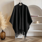 Women's Poncho | Double-Sided Reversible Cashmere Blend