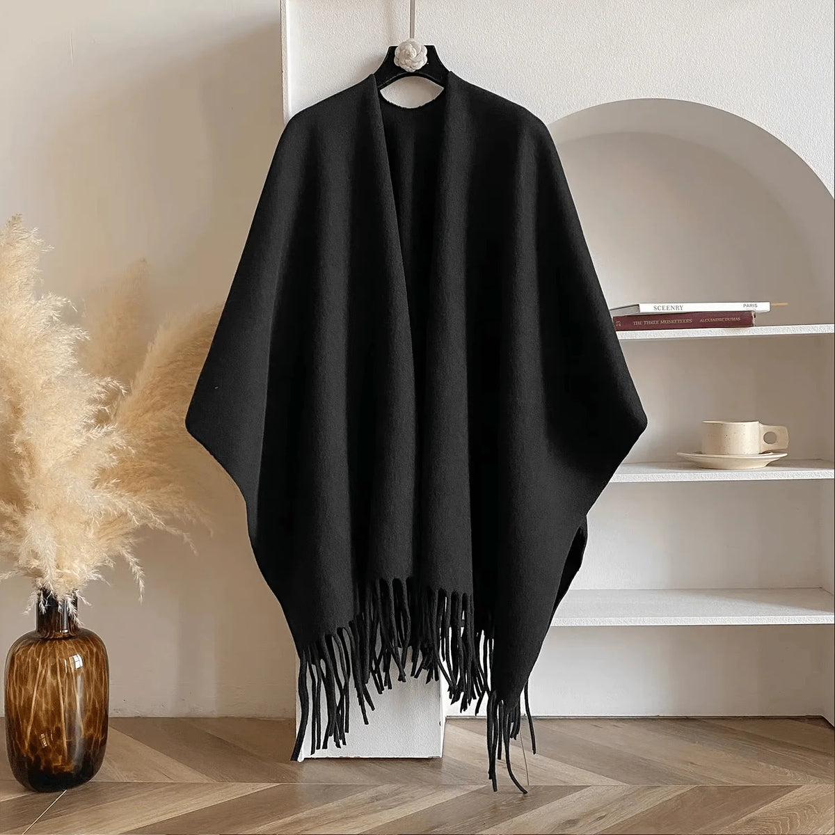 Women's Poncho | Double-Sided Reversible Cashmere Blend