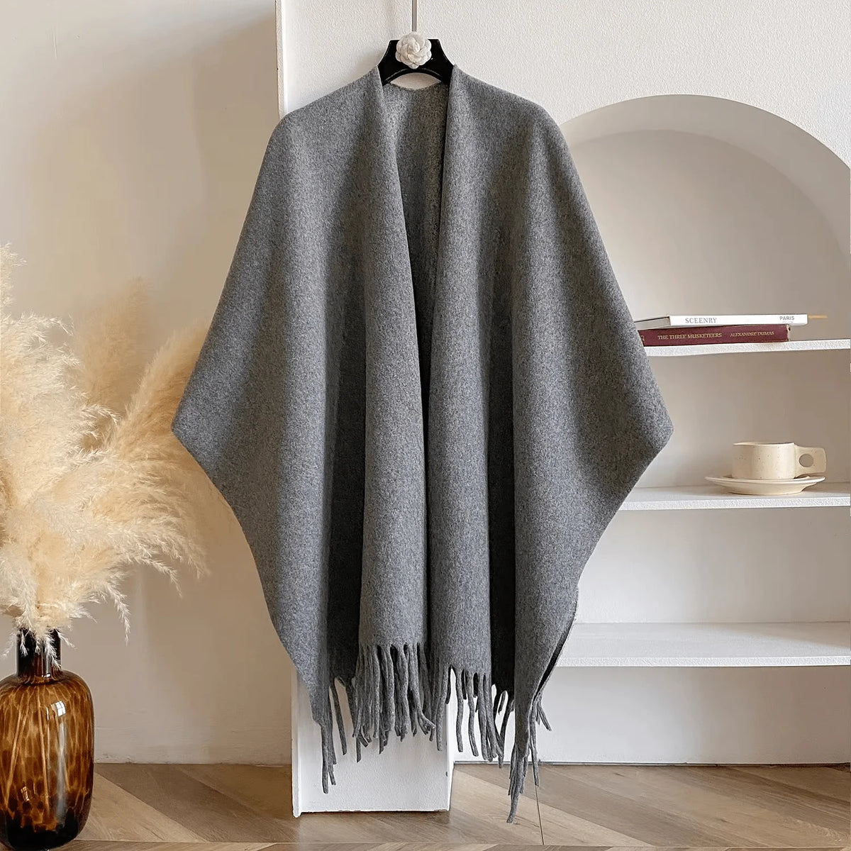 Women's Poncho | Double-Sided Reversible Cashmere Blend
