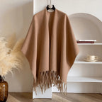 Women's Poncho | Double-Sided Reversible Cashmere Blend