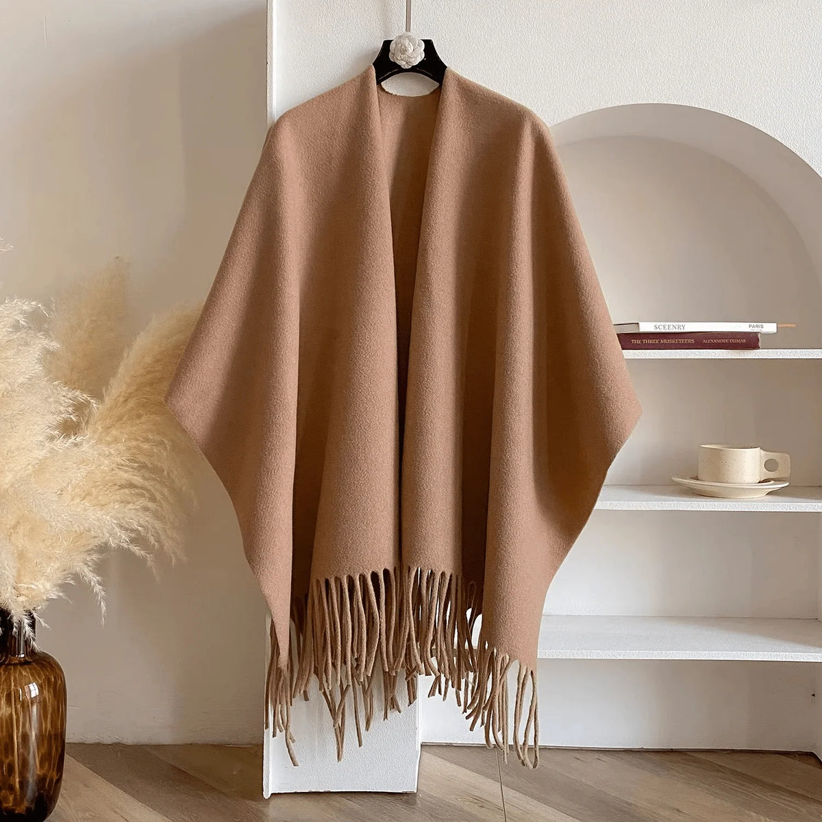 Women's Poncho | Double-Sided Reversible Cashmere Blend