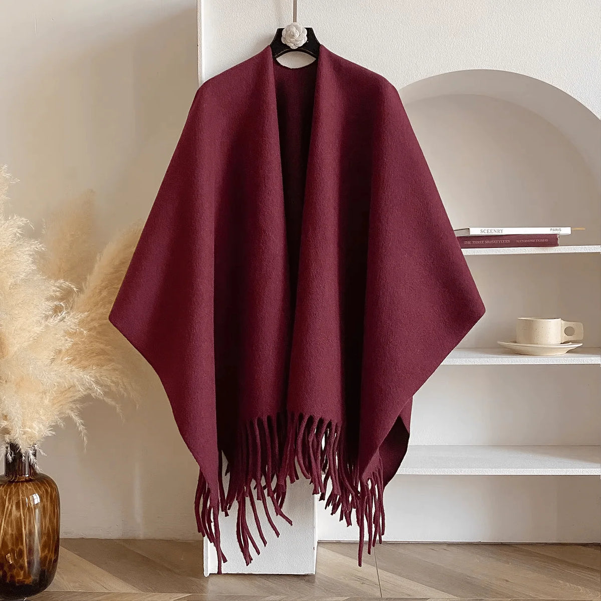 Women's Poncho | Double-Sided Reversible Cashmere Blend