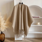 Women's Poncho | Double-Sided Reversible Cashmere Blend