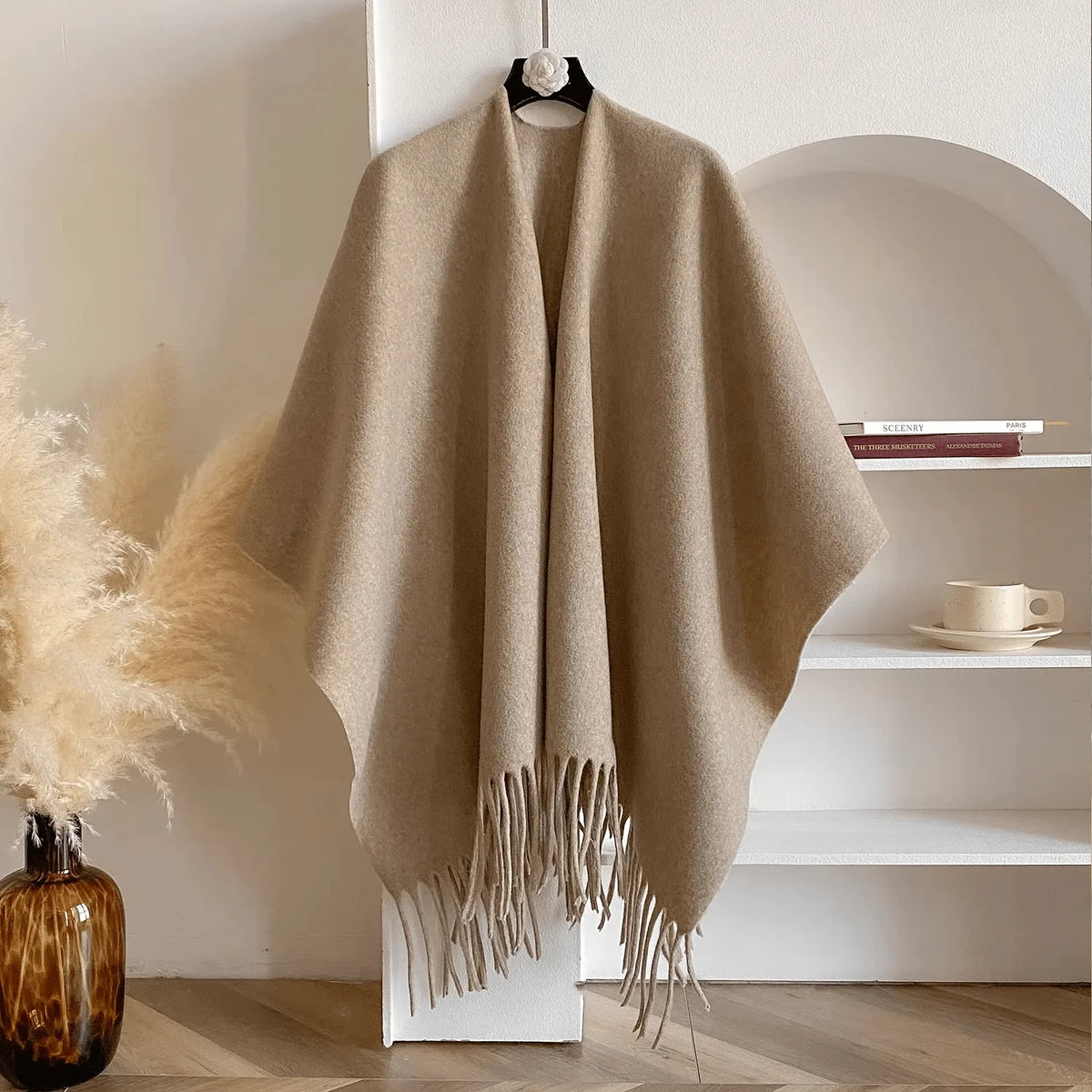 Women's Poncho | Double-Sided Reversible Cashmere Blend