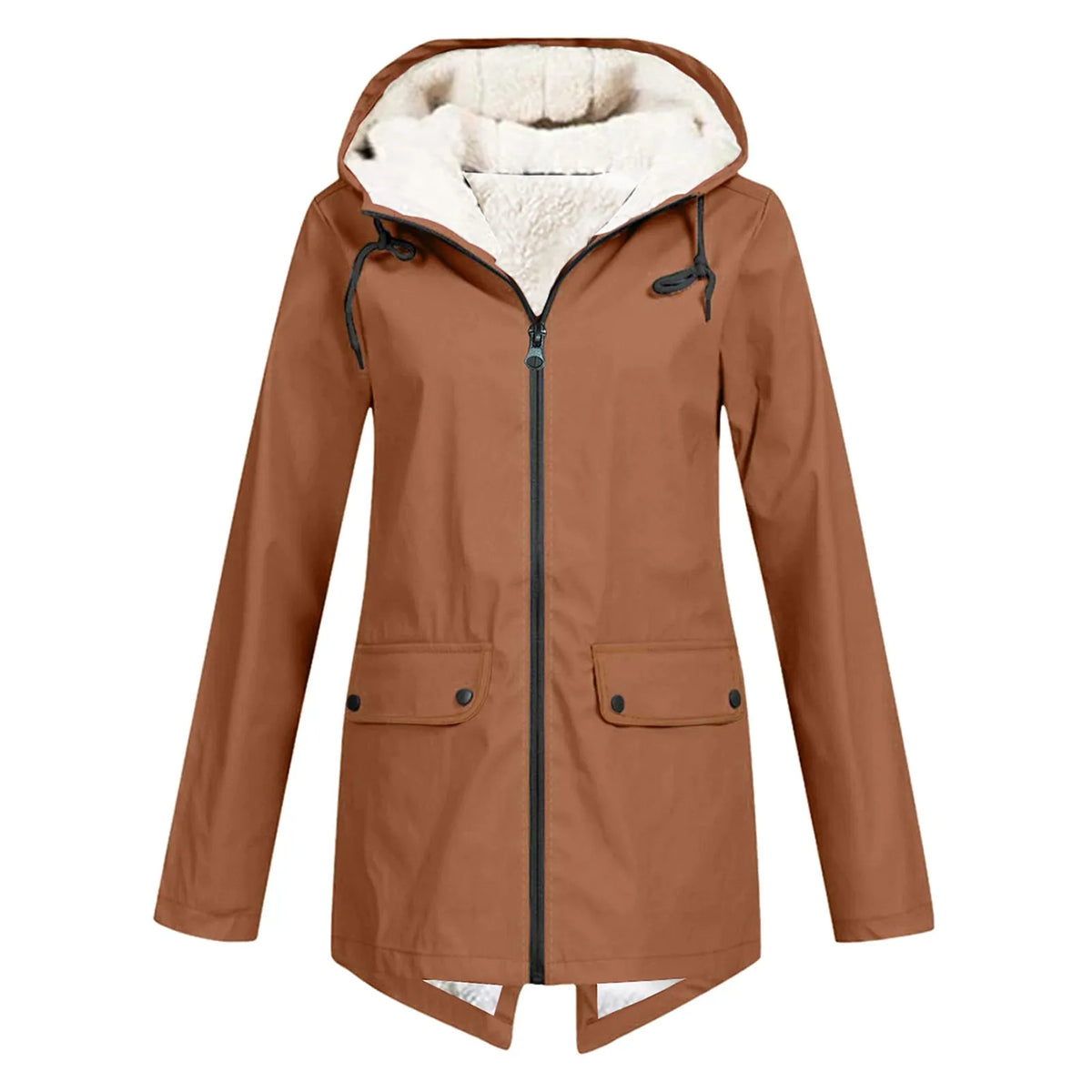 Women's Raincoat | Water- & Windproof Fleece-Lined | Adjustable Hood