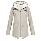 Women's Raincoat | Water- & Windproof Fleece-Lined | Adjustable Hood
