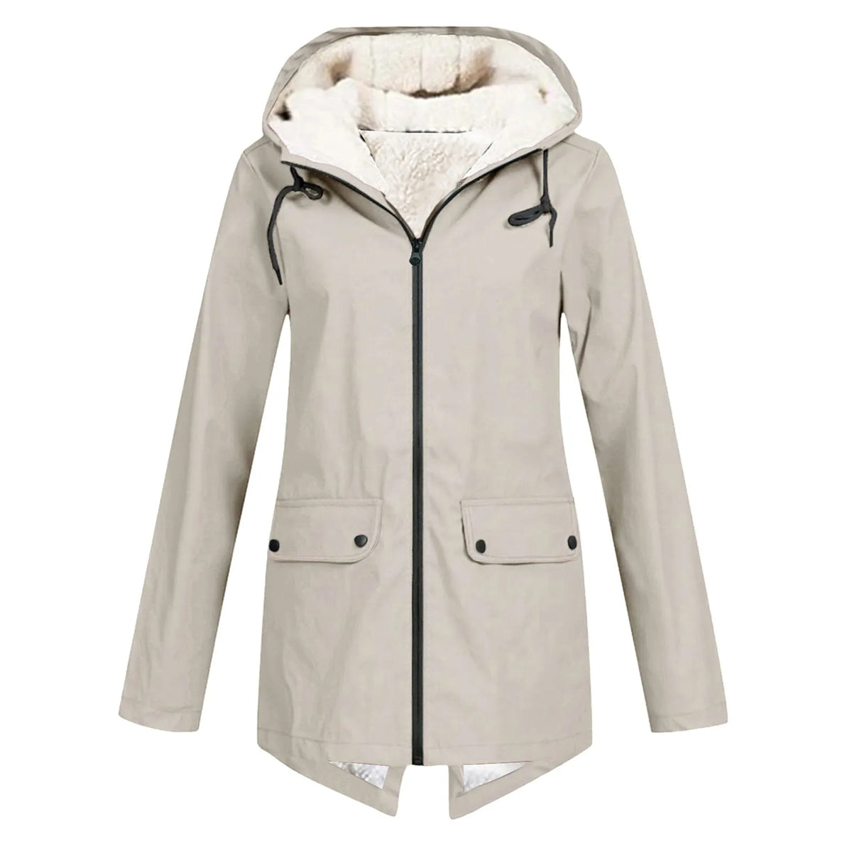 Women's Raincoat | Water- & Windproof Fleece-Lined | Adjustable Hood