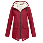 Women's Raincoat | Water- & Windproof Fleece-Lined | Adjustable Hood