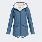 Women's Raincoat | Water- & Windproof Fleece-Lined | Adjustable Hood