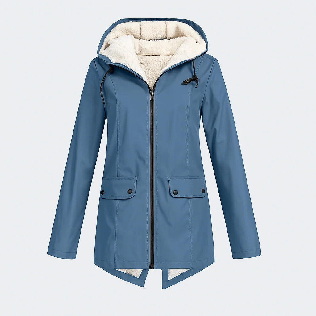 Women's Raincoat | Water- & Windproof Fleece-Lined | Adjustable Hood