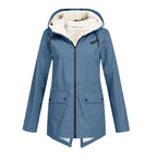 Women's Raincoat | Water- & Windproof Fleece-Lined | Adjustable Hood