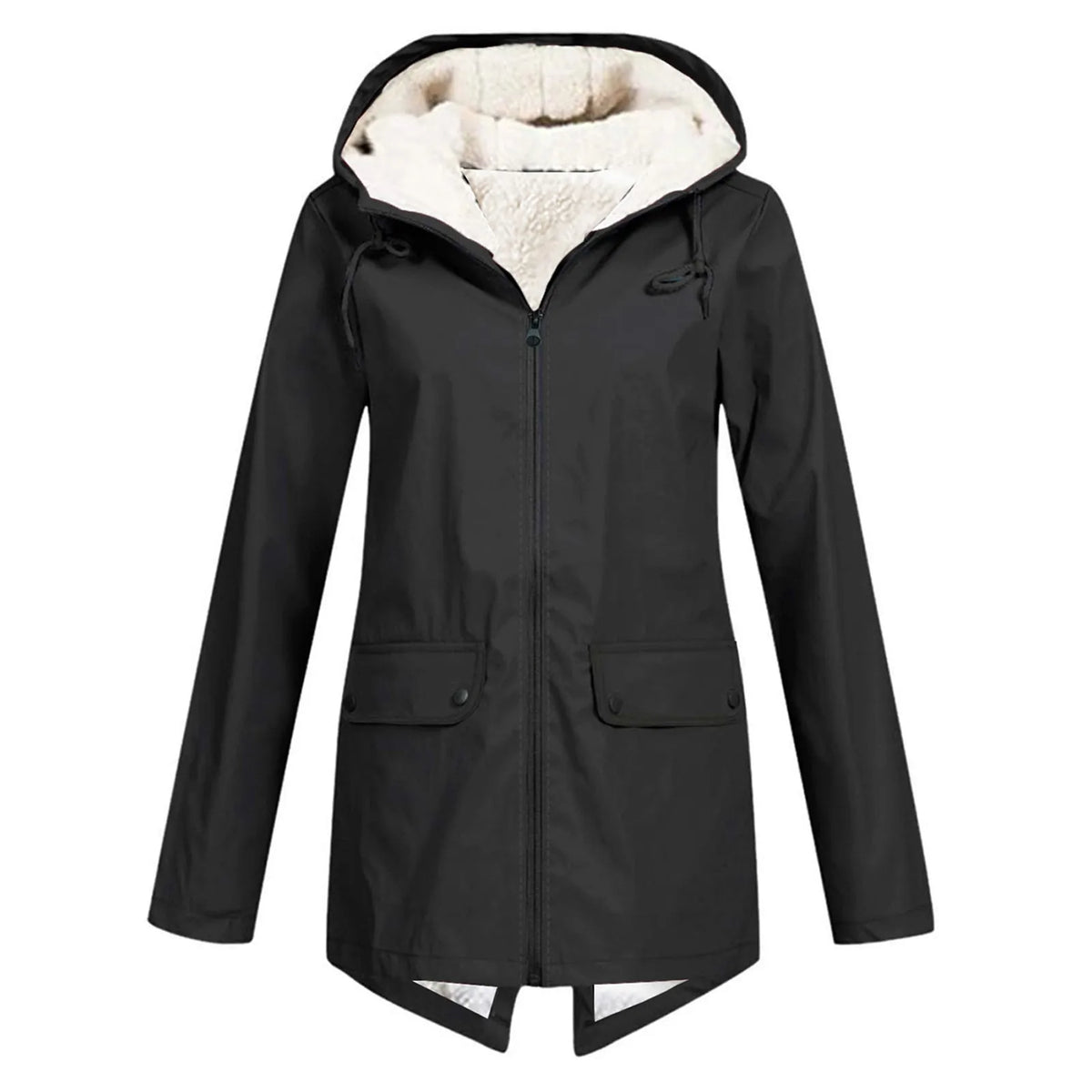 Women's Raincoat | Water- & Windproof Fleece-Lined | Adjustable Hood