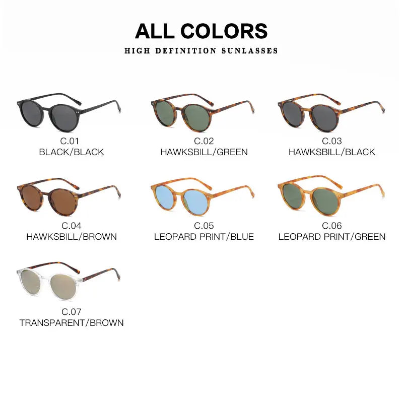 Women's Sunglasses | Polarized & UV400 | Round Leopard Frame