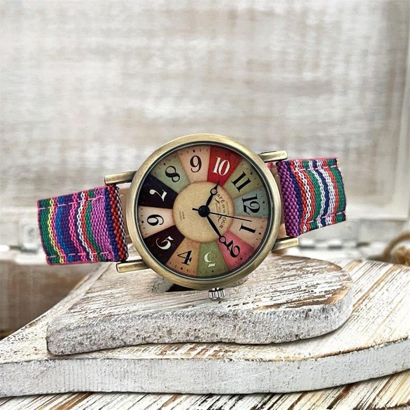 Women's Watch | Woven PU Strap & Adjustable Fit