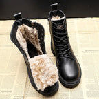 Women's Winter Boots | Black Leather & Insulated Lining | Non-Slip Sole