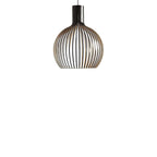 Pendant Light | Scandinavian Open Wood-Slat Frame | Metal Accents
