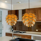 Pendant Lamp | Carved Pinecone Pine Wood Shade | Adjustable Cord