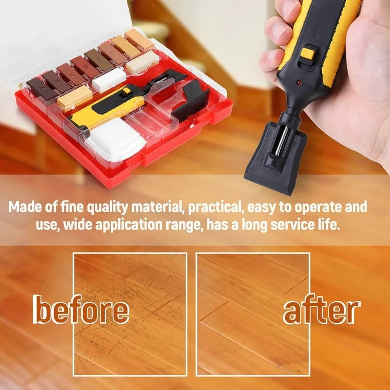 Wood Repair Kit | 11 Mixable Wax Blocks & Heat Pen | With Storage Case