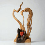 Wood sculpture | abstract couple design & natural finish