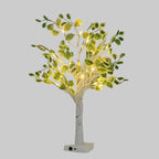 Table Lamp | Curved Stem & Leaf-Shaped Head | Natural Wood Finish