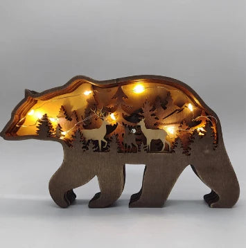 Wooden Animal Wall Decor | Handcrafted 3D Multi-Layer & LED Option