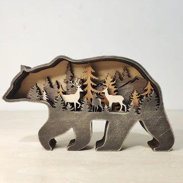 Wooden Animal Wall Decor | Handcrafted 3D Multi-Layer & LED Option