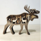 Wooden Animal Wall Decor | Handcrafted 3D Multi-Layer & LED Option
