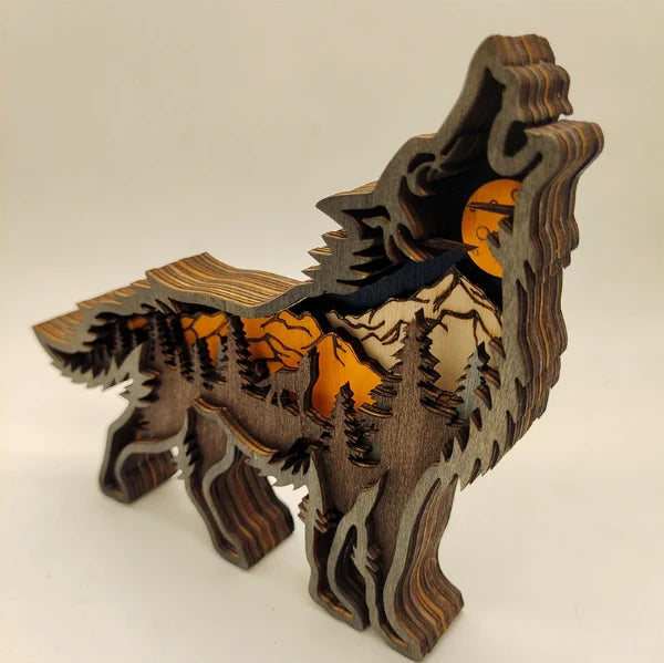 Wooden Animal Wall Decor | Handcrafted 3D Multi-Layer & LED Option