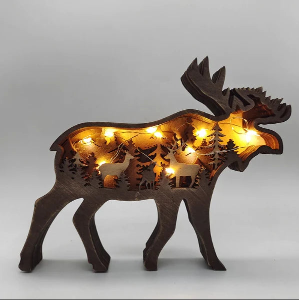Wooden Animal Wall Decor | Handcrafted 3D Multi-Layer & LED Option