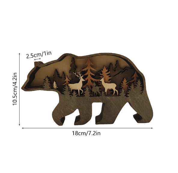 Wooden Animal Wall Decor | Handcrafted 3D Multi-Layer & LED Option