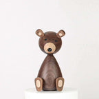 Wooden Bear Ornament | Handcrafted Walnut & Beech | Small & Large