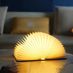 Wooden Book Lamp | Foldable LED Pages | USB Rechargeable, Three Wood Finishes