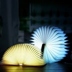 Wooden Book Lamp | Foldable LED Pages | USB Rechargeable, Three Wood Finishes