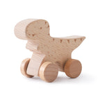 Wooden Dinosaur Toy | Solid Wood & Movable Rollers | Buy 1 Get 1 Free