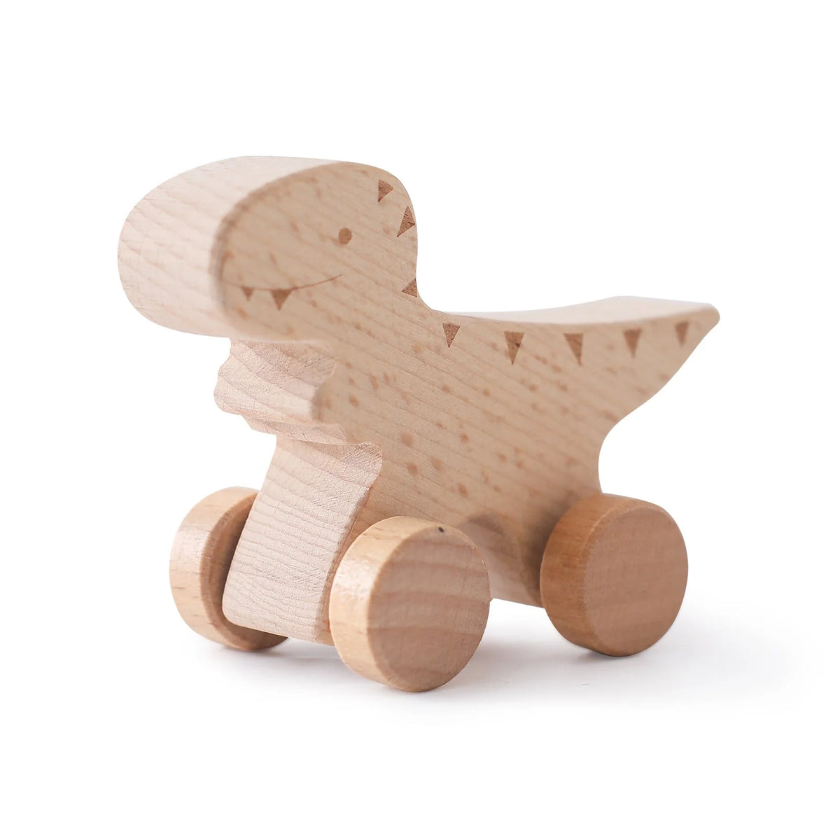 Wooden Dinosaur Toy | Solid Wood & Movable Rollers | Buy 1 Get 1 Free
