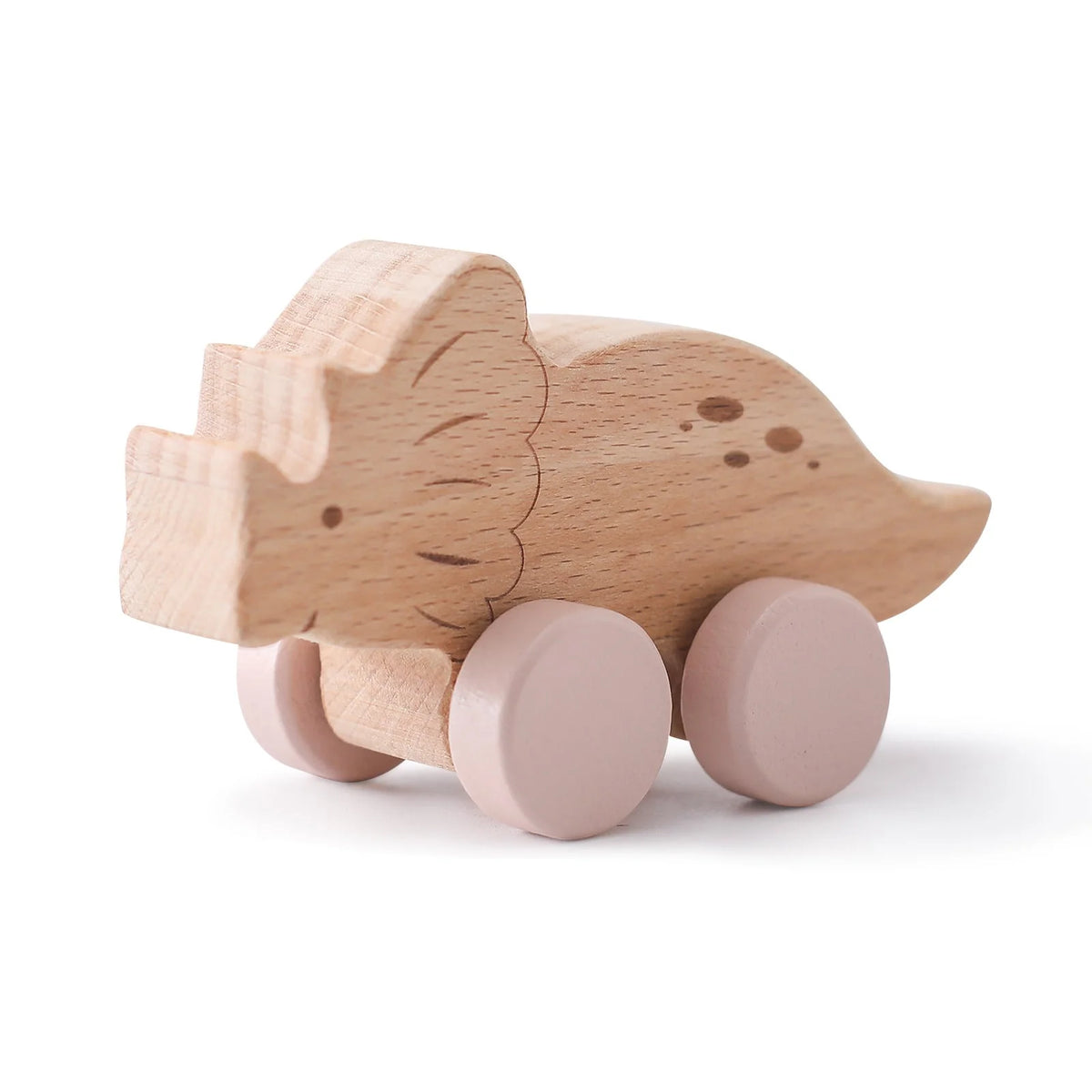 Wooden Dinosaur Toy | Solid Wood & Movable Rollers | Buy 1 Get 1 Free