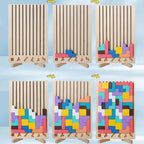 Wooden Puzzle Set | Shape-Matching Blocks & Smooth Wood | 42-Piece Set