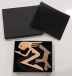 Wooden Sculpture | Hand-Carved Dog & Owner Motif | 14 × 10 × 4 cm