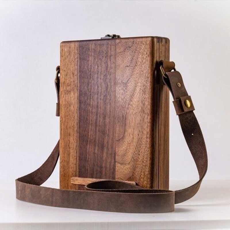 Storage Box | Briefcase-Style Clips & Leather Cover | A5 Desk Organizer