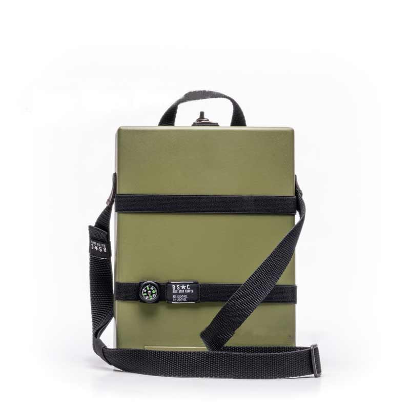 Storage Box | Briefcase-Style Clips & Leather Cover | A5 Desk Organizer