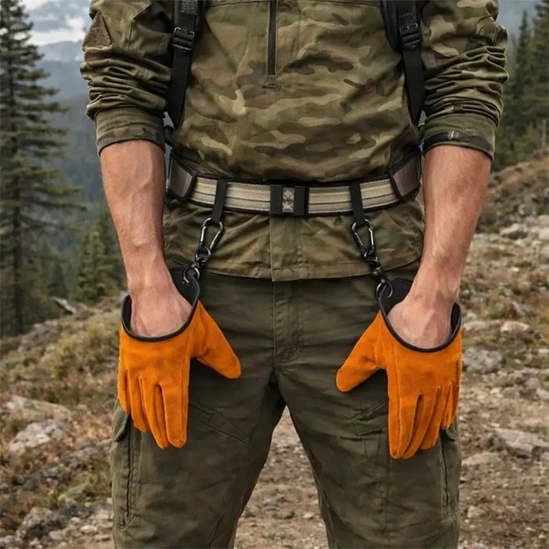 Work Gloves | Thickened Cowhide, Heat-Resistant & Magnetic Buckle