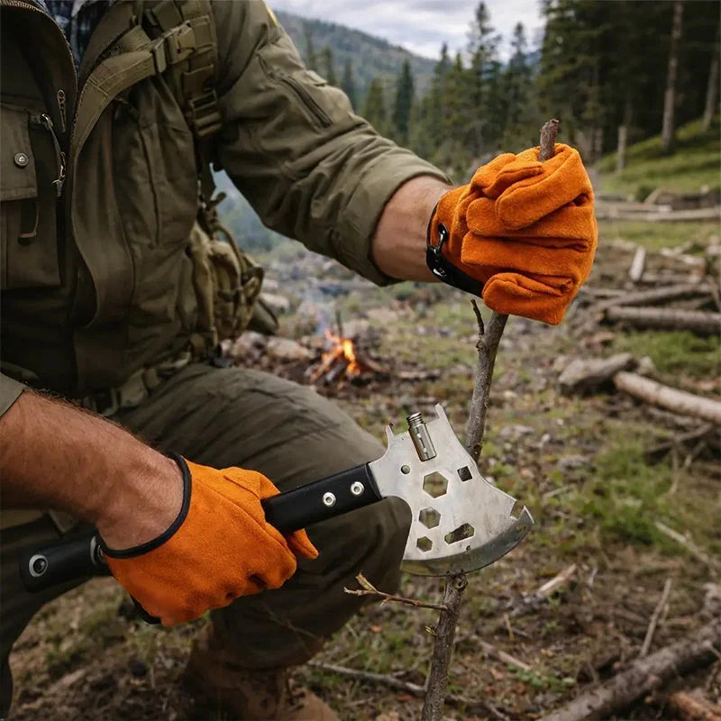 Work Gloves | Thickened Cowhide, Heat-Resistant & Magnetic Buckle