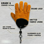 Work Gloves | Thickened Cowhide, Heat-Resistant & Magnetic Buckle