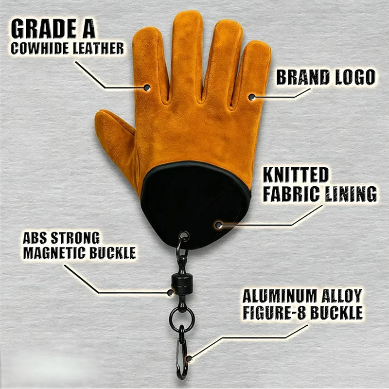 Work Gloves | Thickened Cowhide, Heat-Resistant & Magnetic Buckle