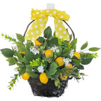 Woven Door Wreath with Lemons and Flowers