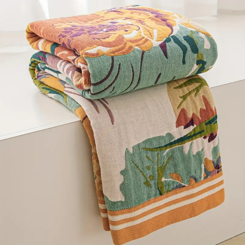 Woven Floral Blanket
