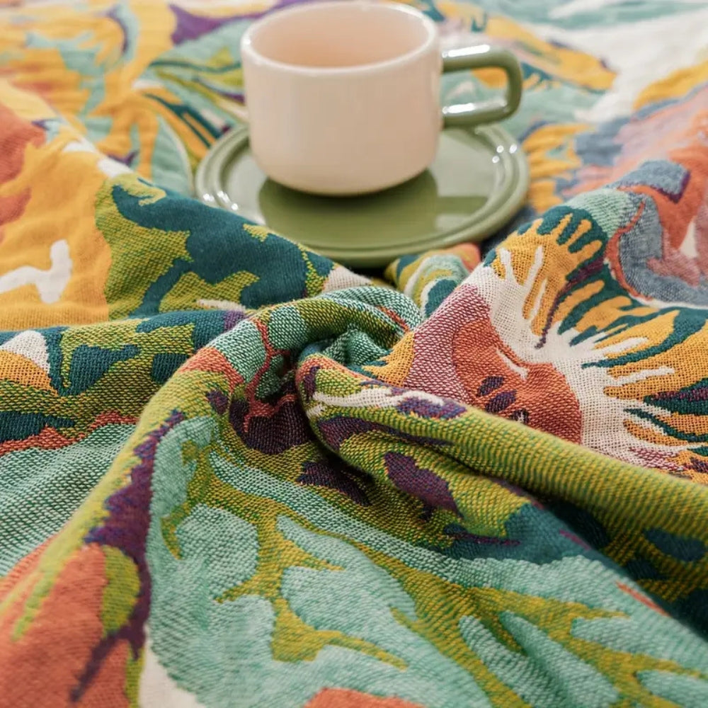 Woven Floral Blanket