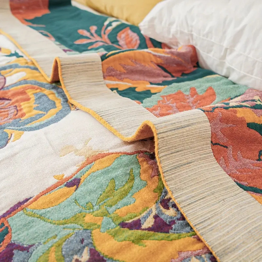 Woven Floral Blanket